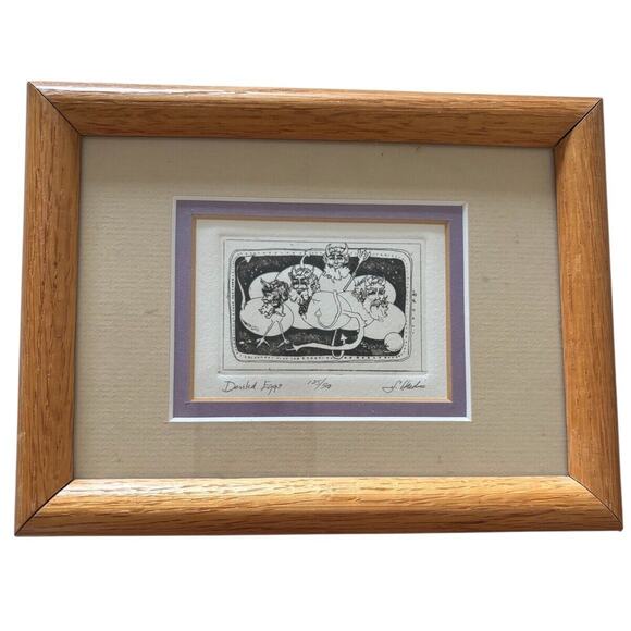 DARLENE HARDIE 125/500 Deviled Eggs Framed Farmhouse Decor eBay Ink LITHO Art - Picture 2 of 7